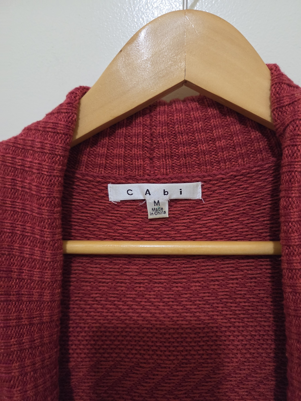 CAbi Red Open-Front Patterned Cardigan Sweater - Picture 2 of 10